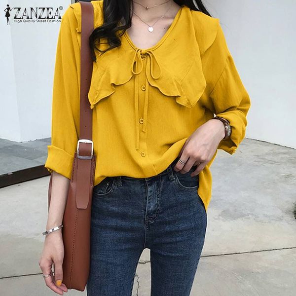 blouses women ruffle blouse 2021 spring office lady bandage casual solid lapel collar tunic female loose blusa plus size 5xl, White
blouses women ruffle blouse 2021 spring office lady bandage casual solid lapel collar tunic female loose blusa plus size 5xl, White