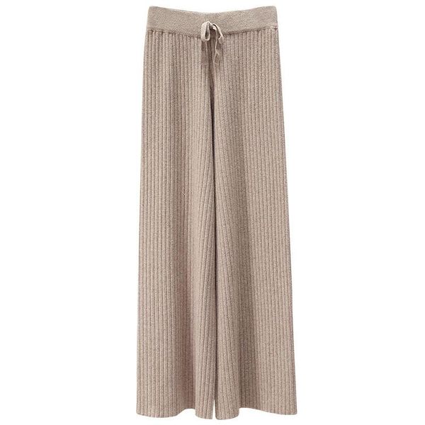 women's autumn winter long knitted wide leg pants vintage loose solid high waist casual drawstring trousers & capris, Black;white
women's autumn winter long knitted wide leg pants vintage loose solid high waist casual drawstring trousers & capris, Black;white
