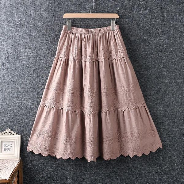 summer sweet and fresh elastic waist embroidery stitching loose cotton skirt skirts, Black
summer sweet and fresh elastic waist embroidery stitching loose cotton skirt skirts, Black