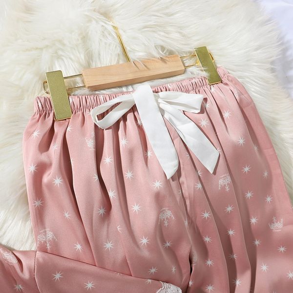 lisacmvpnel srping new crown print women pyjamas lace sweet short sleeve suit pajamas summer satin chiffon soft touch sleepwear, Black;red
lisacmvpnel srping new crown print women pyjamas lace sweet short sleeve suit pajamas summer satin chiffon soft touch sleepwear, Black;red