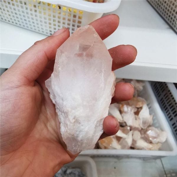 1pc 100% natural white quartz crystals and mineral crystal specimens stones point decorative objects & figurines
1pc 100% natural white quartz crystals and mineral crystal specimens stones point decorative objects & figurines