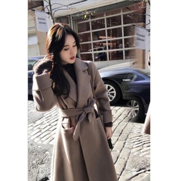 women's wool & blends lace-up tweed coat women's mid-length hepburn style long-sleeved lapel jacket early autumn 2021 rm*, Black
women's wool & blends lace-up tweed coat women's mid-length hepburn style long-sleeved lapel jacket early autumn 2021 rm*, Black