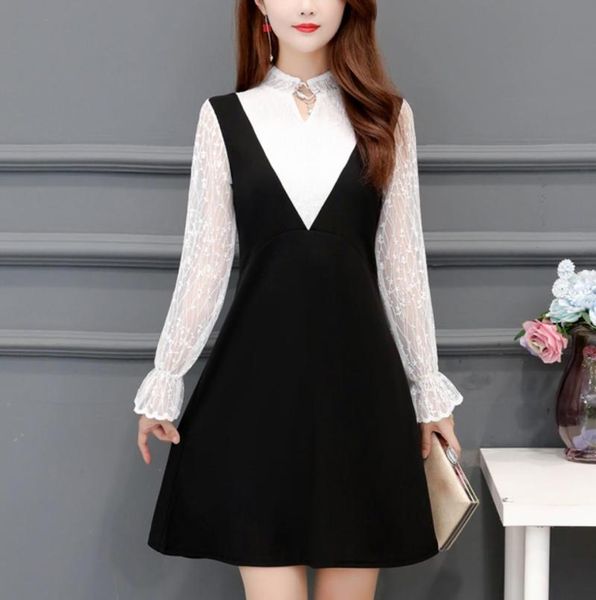 casual dresses 5xl lace patchwork women dress autumn stand collar long sleeve black mini minimalist a-line, Black;gray
casual dresses 5xl lace patchwork women dress autumn stand collar long sleeve black mini minimalist a-line, Black;gray
