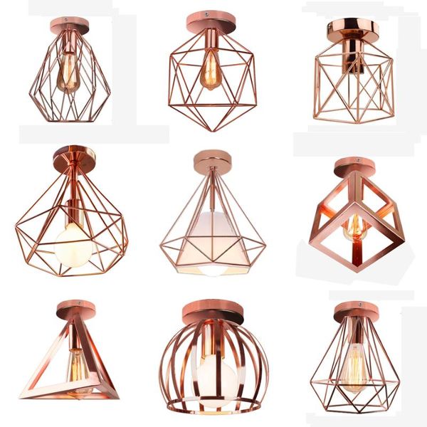 nordic modern rose gold ceiling lamp shade metal iron cage lights kitchen island bedroom aisle porch e27 household light
nordic modern rose gold ceiling lamp shade metal iron cage lights kitchen island bedroom aisle porch e27 household light