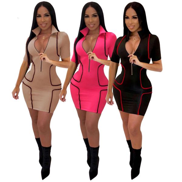 2021 new fashion 2019 new fashion v-neck short sleeve skirt women's one-piece dress, Black
2021 new fashion 2019 new fashion v-neck short sleeve skirt women's one-piece dress, Black