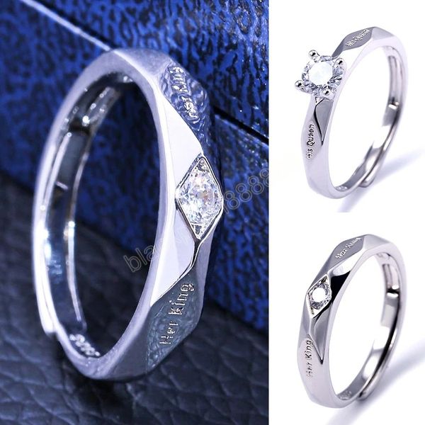 trendy couple pledge love ring with letter his queen her king engraved wedding ring for women&men finger rings, Silver
trendy couple pledge love ring with letter his queen her king engraved wedding ring for women&men finger rings, Silver