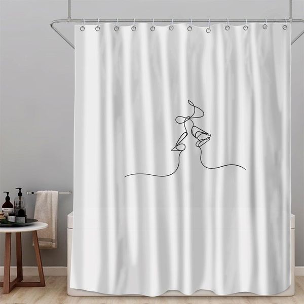 minimalist kiss fabric shower curtain abstract white waterproof bath curtains set with hooks for farmhouse bathroom decor 72x72
minimalist kiss fabric shower curtain abstract white waterproof bath curtains set with hooks for farmhouse bathroom decor 72x72