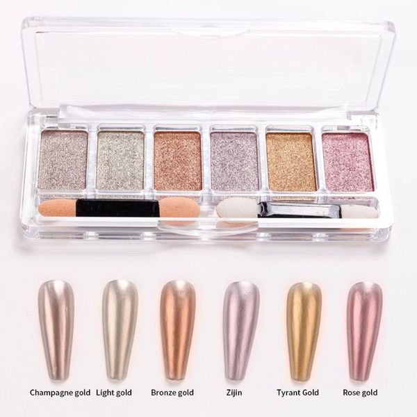 nail glitter 6 colors mirror powder dust art solid pigment decorations with eyeshadow stick colorful, Silver;gold
nail glitter 6 colors mirror powder dust art solid pigment decorations with eyeshadow stick colorful, Silver;gold