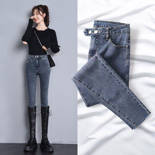 buttom slim jeans for women skinny high waist woman blue denim pencil pants elastic pants1 
buttom slim jeans for women skinny high waist woman blue denim pencil pants elastic pants1