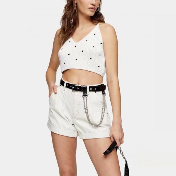 women's tanks & camis 2021 women vintage polka dot print chic tank ladies summer v neck white short vest
women's tanks & camis 2021 women vintage polka dot print chic tank ladies summer v neck white short vest