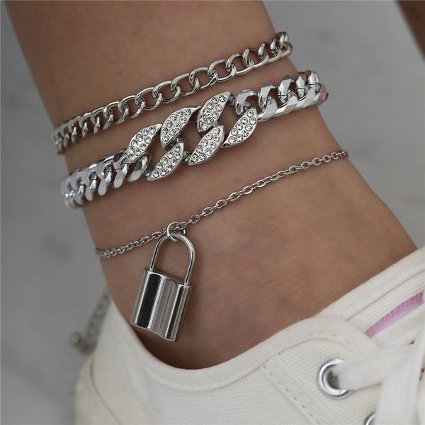 6sets/lot european multi layer lock pendant anklets alloy crystal thick thin chain for women beach vacation gold foot jewelry accessories, Red;blue
6sets/lot european multi layer lock pendant anklets alloy crystal thick thin chain for women beach vacation gold foot jewelry accessories, Red;blue