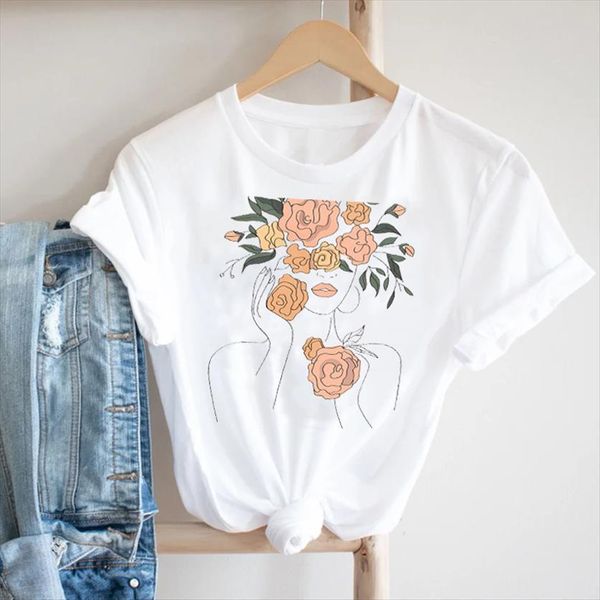 short sleeve cute floral print women flower 90s fashion clothes female tee graphic, White
short sleeve cute floral print women flower 90s fashion clothes female tee graphic, White