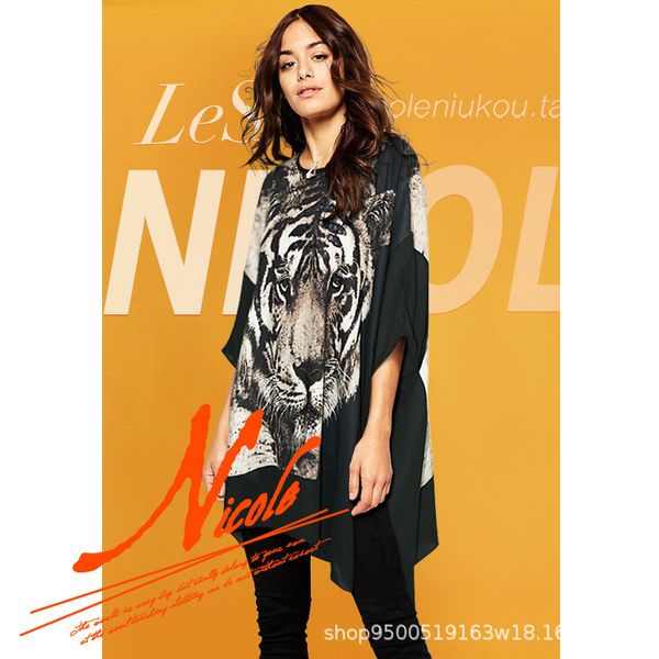 fashion t shirt short sleeve women's 2021 spring summer loose sequin tiger head splicing medium length large size top, White
fashion t shirt short sleeve women's 2021 spring summer loose sequin tiger head splicing medium length large size top, White
