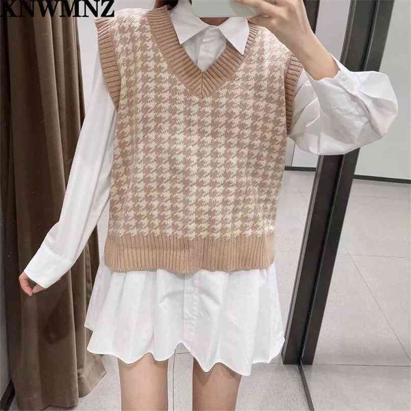 stylish chic houndstooth plaid sleeveless sweater women fashion v-neck pullovers elegant ladies casual jumpers 210520, White
stylish chic houndstooth plaid sleeveless sweater women fashion v-neck pullovers elegant ladies casual jumpers 210520, White