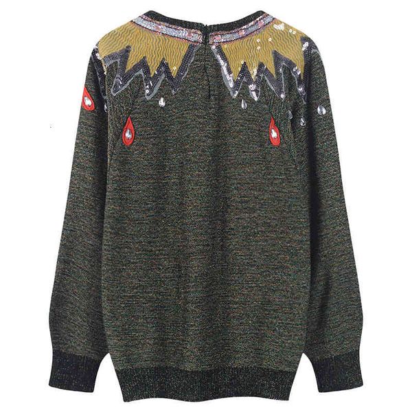 green long sleeves flowers sequins embroidery women's sweaters brand same style pullovers women dh081434, White;black
green long sleeves flowers sequins embroidery women's sweaters brand same style pullovers women dh081434, White;black