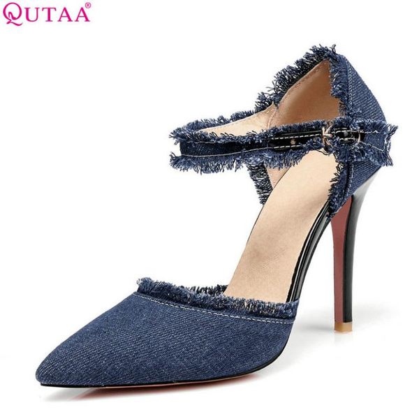 women pumps thin high heel pointed toe shoes denim buckle fashion sping/ autumn ladies szie 34-43 dress, Black
women pumps thin high heel pointed toe shoes denim buckle fashion sping/ autumn ladies szie 34-43 dress, Black