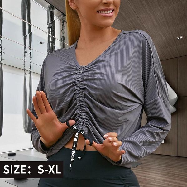 yoga outfit bkrive v neck sleeve long drawstring slim crop pleated solid t shirts women casual streetwear fit ribbed
yoga outfit bkrive v neck sleeve long drawstring slim crop pleated solid t shirts women casual streetwear fit ribbed