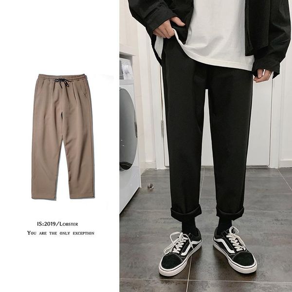drawstring straight casual pants men's fashion solid color business society men dress streetwear loose suit mens, Black
drawstring straight casual pants men's fashion solid color business society men dress streetwear loose suit mens, Black