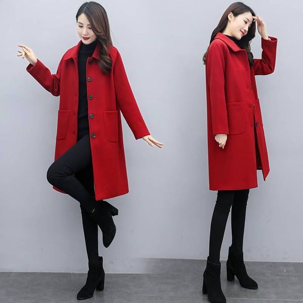 women's wool & blends small tweed coat wear 2021 autumn and winter korean loose fit medium long woolen, Black
women's wool & blends small tweed coat wear 2021 autumn and winter korean loose fit medium long woolen, Black