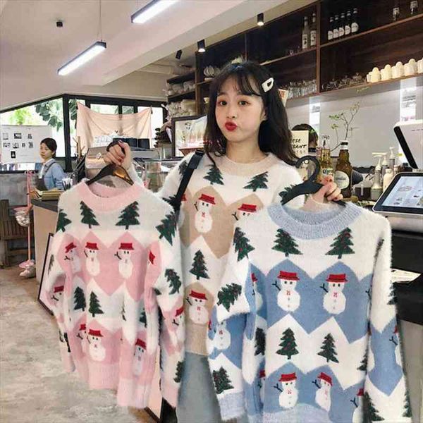 womens sweater christmas sweater for girl winter clothes women fashion korean loose sweet knitted for student, White;black
womens sweater christmas sweater for girl winter clothes women fashion korean loose sweet knitted for student, White;black