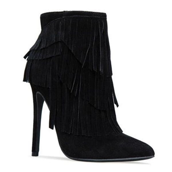 boots tassel female autumn/winter 2021 high heel leather fine personality with pointed side zippers white velvet short, Black
boots tassel female autumn/winter 2021 high heel leather fine personality with pointed side zippers white velvet short, Black