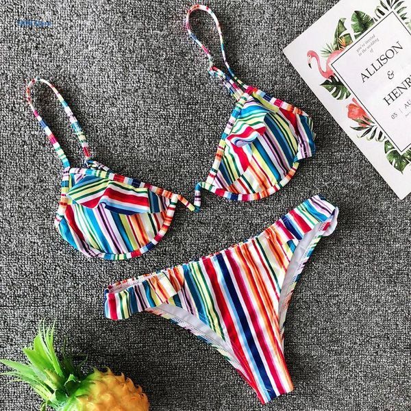 women's swimwear xx9d womens two piece bikini set deep v-neck irregular push up underwire bra low waist ruffles patchwork thong rainbow, White;black
women's swimwear xx9d womens two piece bikini set deep v-neck irregular push up underwire bra low waist ruffles patchwork thong rainbow, White;black
