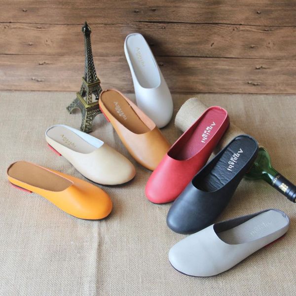 slippers closed rround toe genuine leather women solid color flat slides shoes comfortable cowhide mori girl mules lazy, Black
slippers closed rround toe genuine leather women solid color flat slides shoes comfortable cowhide mori girl mules lazy, Black