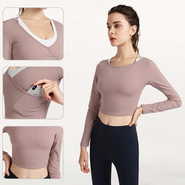 yoga outfit women back long sleeve sport shirts can wear front and fitness workout t-shirt gym quick dry running clothes
yoga outfit women back long sleeve sport shirts can wear front and fitness workout t-shirt gym quick dry running clothes