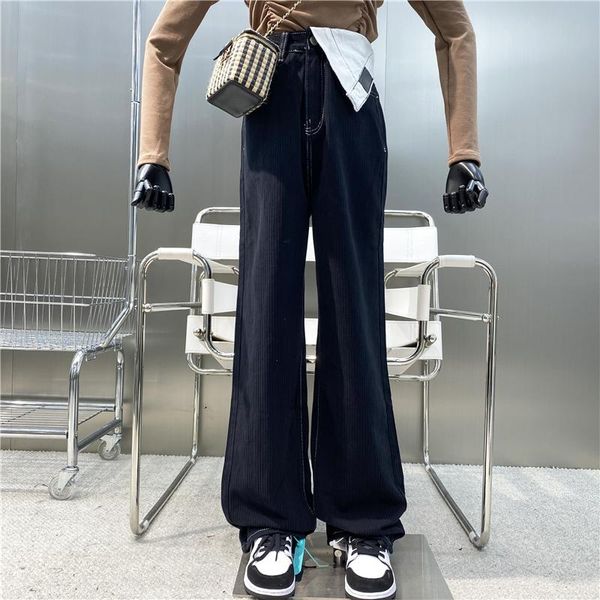 women's pants & capris niche design flanging high waist denim wide leg 2021 fashion cool versatile casual loose slim straight dad, Black;white
women's pants & capris niche design flanging high waist denim wide leg 2021 fashion cool versatile casual loose slim straight dad, Black;white