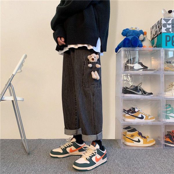 spring pants men's loose all-match trend korean straight jeans nine-point wide-leg and autumn casual, Blue
spring pants men's loose all-match trend korean straight jeans nine-point wide-leg and autumn casual, Blue
