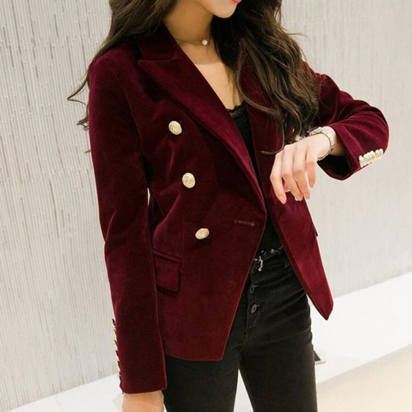autumn/winter red velvet blazer british business style official female slim long sleeve gold button decoration work blazers women's sui, White;black
autumn/winter red velvet blazer british business style official female slim long sleeve gold button decoration work blazers women's sui, White;black