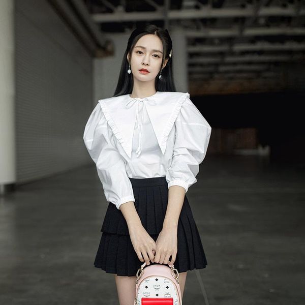 women's blouses & shirts so lovely big pointy collar baby doll ruched hem white shirt women pullover puff sleeve chemisier femme chemis
women's blouses & shirts so lovely big pointy collar baby doll ruched hem white shirt women pullover puff sleeve chemisier femme chemis