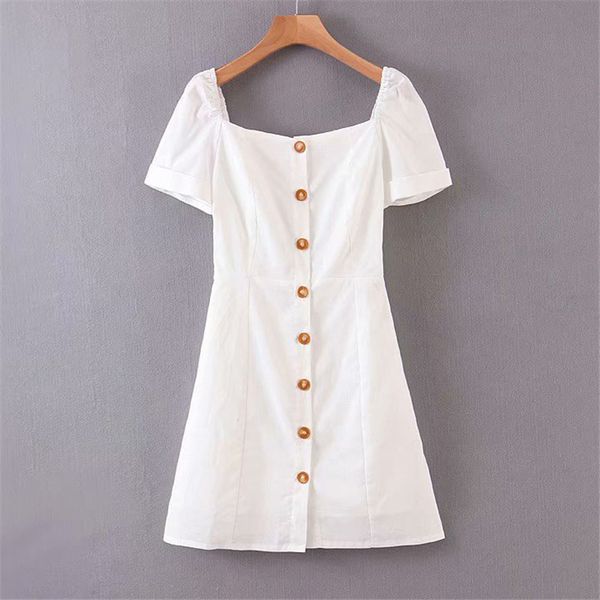 vintage button women dress shirt square collar short sleeve cotton summer dresses casual korean vestidos festa 210430, Black;gray
vintage button women dress shirt square collar short sleeve cotton summer dresses casual korean vestidos festa 210430, Black;gray