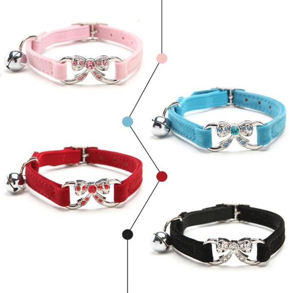 bow and bell cat collar safety elastic adjustable with soft velvet material 5 colors pet product small dog collars & leads
bow and bell cat collar safety elastic adjustable with soft velvet material 5 colors pet product small dog collars & leads