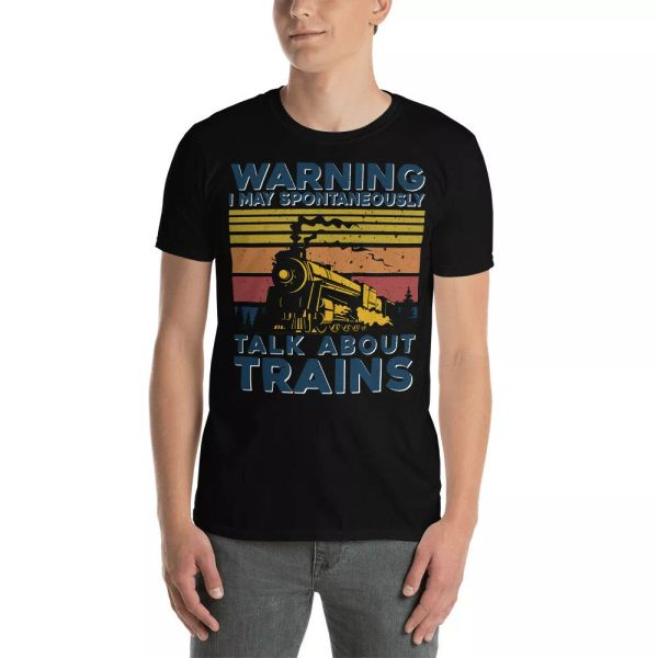 vintage retro warning i may spontaneously talk about trains funny train t-shirt, White;black
vintage retro warning i may spontaneously talk about trains funny train t-shirt, White;black