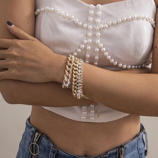 link, chain 4pcs/set adjustable full iced out rhinestone curb cuban bracelets bangles for women men chunky thick wrist kpop jewelry, Black
link, chain 4pcs/set adjustable full iced out rhinestone curb cuban bracelets bangles for women men chunky thick wrist kpop jewelry, Black