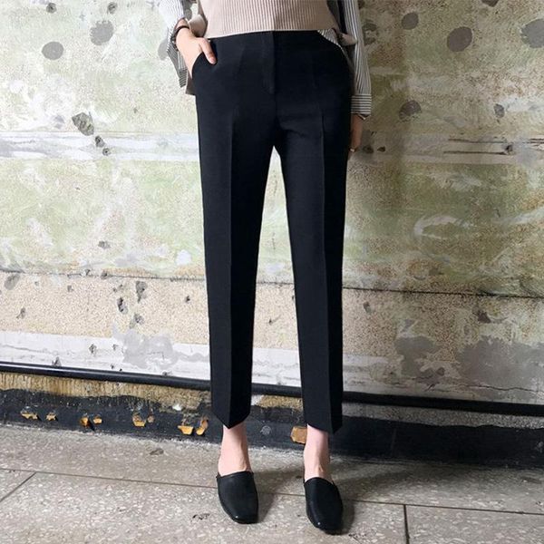 nine minutes of pants straight chic tall waist overalls professional small trousers for women summer work women's & capris, Black;white
nine minutes of pants straight chic tall waist overalls professional small trousers for women summer work women's & capris, Black;white