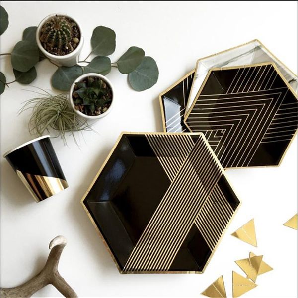 packaging dinner service black series gold blocking disposable tableware party paper plates napkins cups straws birthday wedding year decor
packaging dinner service black series gold blocking disposable tableware party paper plates napkins cups straws birthday wedding year decor