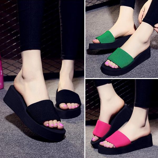 brand eva ladies shoes summer woman platform bath slippers wedge beach flip flops high heel for women, Black
brand eva ladies shoes summer woman platform bath slippers wedge beach flip flops high heel for women, Black