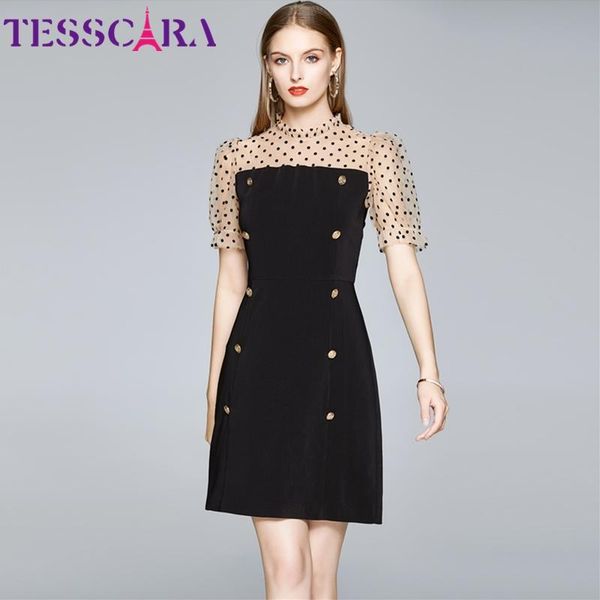 casual dresses tesscara women summer elegant dot mesh dress festa cocktail party robe femme puff sleeve designer black vestidos, Black;gray
casual dresses tesscara women summer elegant dot mesh dress festa cocktail party robe femme puff sleeve designer black vestidos, Black;gray