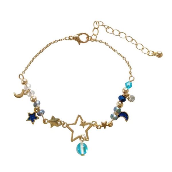 link, chain 1pc fashion moon star charms bracelet crystal beads femme cute elegant bracelets accessories for women kids girls, Black
link, chain 1pc fashion moon star charms bracelet crystal beads femme cute elegant bracelets accessories for women kids girls, Black
