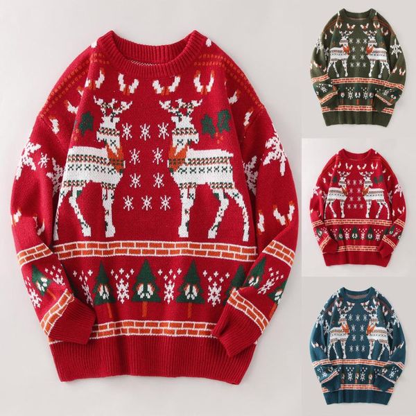 women's sweaters men's casual christmas deer print sweater long sleeve round neck kniteed pullover oversized hoodie sweatshirts, White;black
women's sweaters men's casual christmas deer print sweater long sleeve round neck kniteed pullover oversized hoodie sweatshirts, White;black