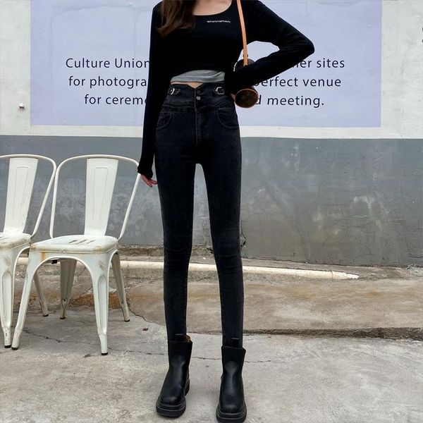 pants high waisted jeans women's autumn 2021 slim black elastic tight leggings warm casual, Blue
pants high waisted jeans women's autumn 2021 slim black elastic tight leggings warm casual, Blue
