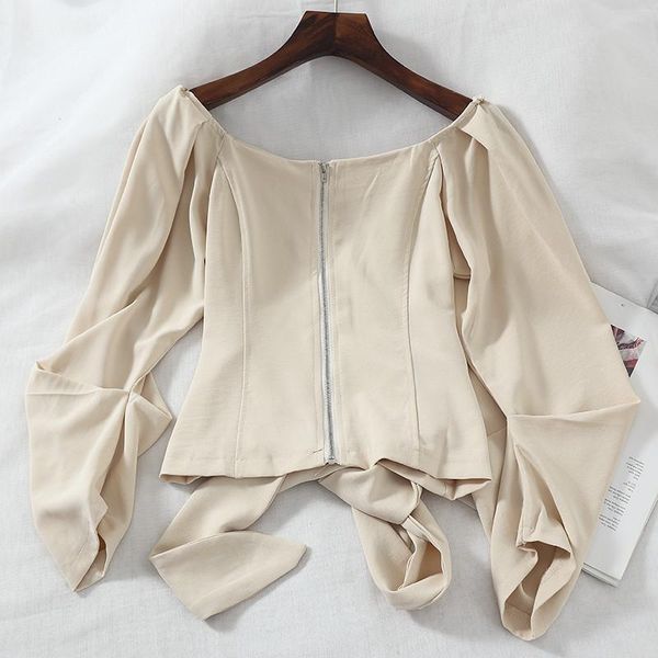 women's blouses & shirts spring autumn women long sleeve blouse tie bow slash neck shirt female short office ab1229, White
women's blouses & shirts spring autumn women long sleeve blouse tie bow slash neck shirt female short office ab1229, White
