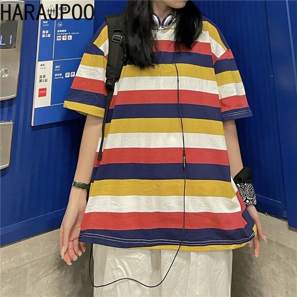 harajpoo couple t-shirts 2021 summer korean ins trendy hip-hop retro all-match rainbow stripes loose casual bf style pullovers women's, White
harajpoo couple t-shirts 2021 summer korean ins trendy hip-hop retro all-match rainbow stripes loose casual bf style pullovers women's, White