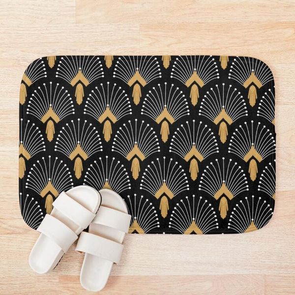 bath mats black, gold and white art deco fan flowers motif mat 3d pattern print anti slip soft washable bathroom
bath mats black, gold and white art deco fan flowers motif mat 3d pattern print anti slip soft washable bathroom