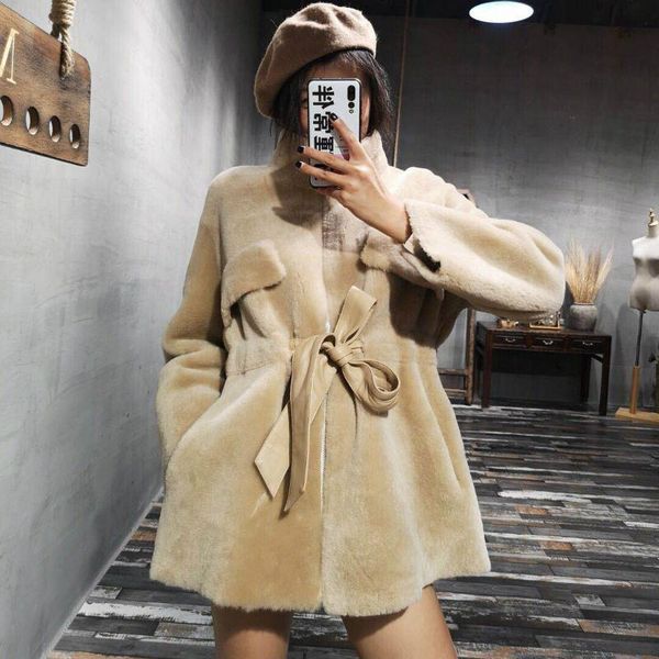 women's fur & faux oftbuy 2021 double-faced coat winter jacket women real merino sheep genuine leather belt thick warm streetwear outer, Black
women's fur & faux oftbuy 2021 double-faced coat winter jacket women real merino sheep genuine leather belt thick warm streetwear outer, Black