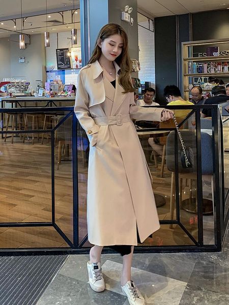 women's trench coats windbreaker middle and long 2021 spring autumn net red korean version temperament foreign student thin, Tan;black
women's trench coats windbreaker middle and long 2021 spring autumn net red korean version temperament foreign student thin, Tan;black