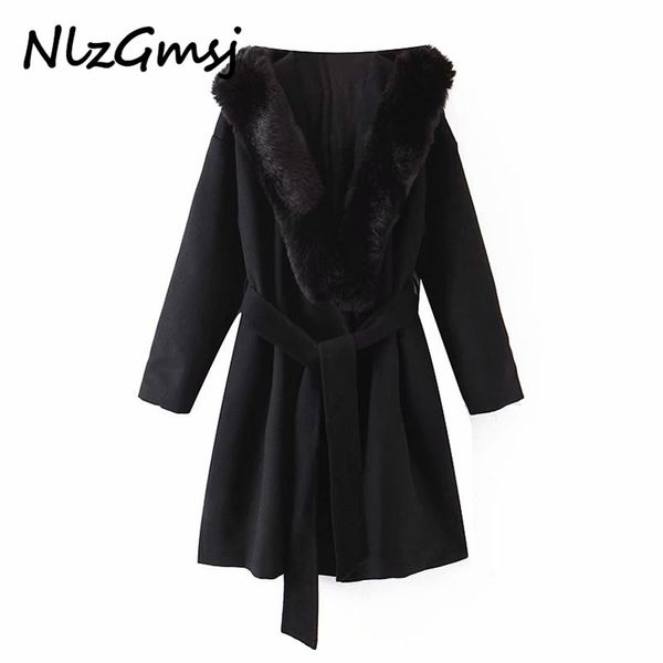 winter women vintage woolen coat big fur collar solid long thicken warm jacket with belt v-neck female outwear 210628, Black;brown
winter women vintage woolen coat big fur collar solid long thicken warm jacket with belt v-neck female outwear 210628, Black;brown