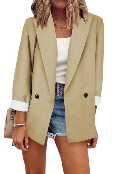 women's suits & blazers clothing european and american fashion spring autumn pure color small suit one-piece long sleeved hoodless coat, White;black
women's suits & blazers clothing european and american fashion spring autumn pure color small suit one-piece long sleeved hoodless coat, White;black